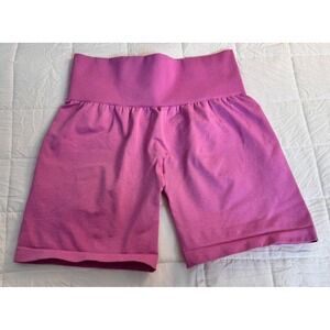 NVGTHN Seamless High Waisted Ribbed Bike Shorts Pink Size S Workout Gym Athletic